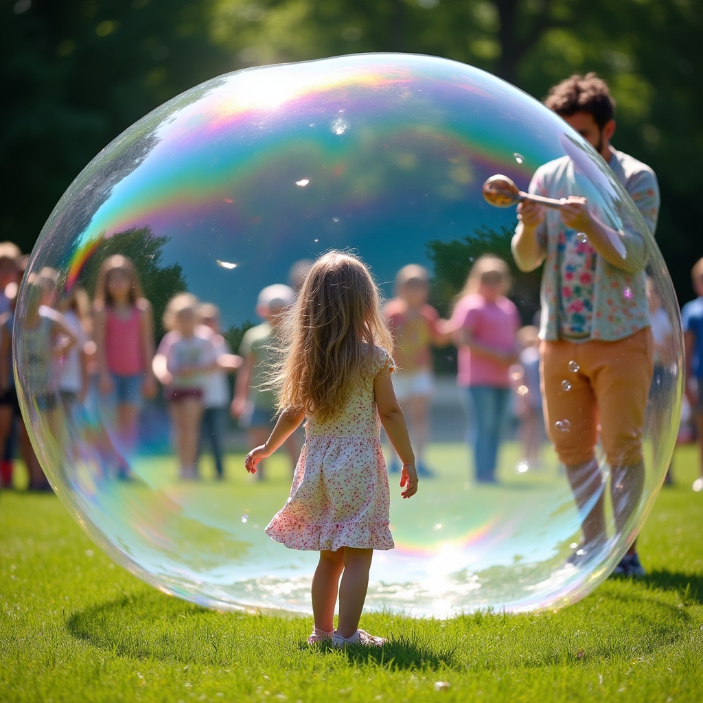 Бульбашкове шоу з гігантськими мильними бульбашками